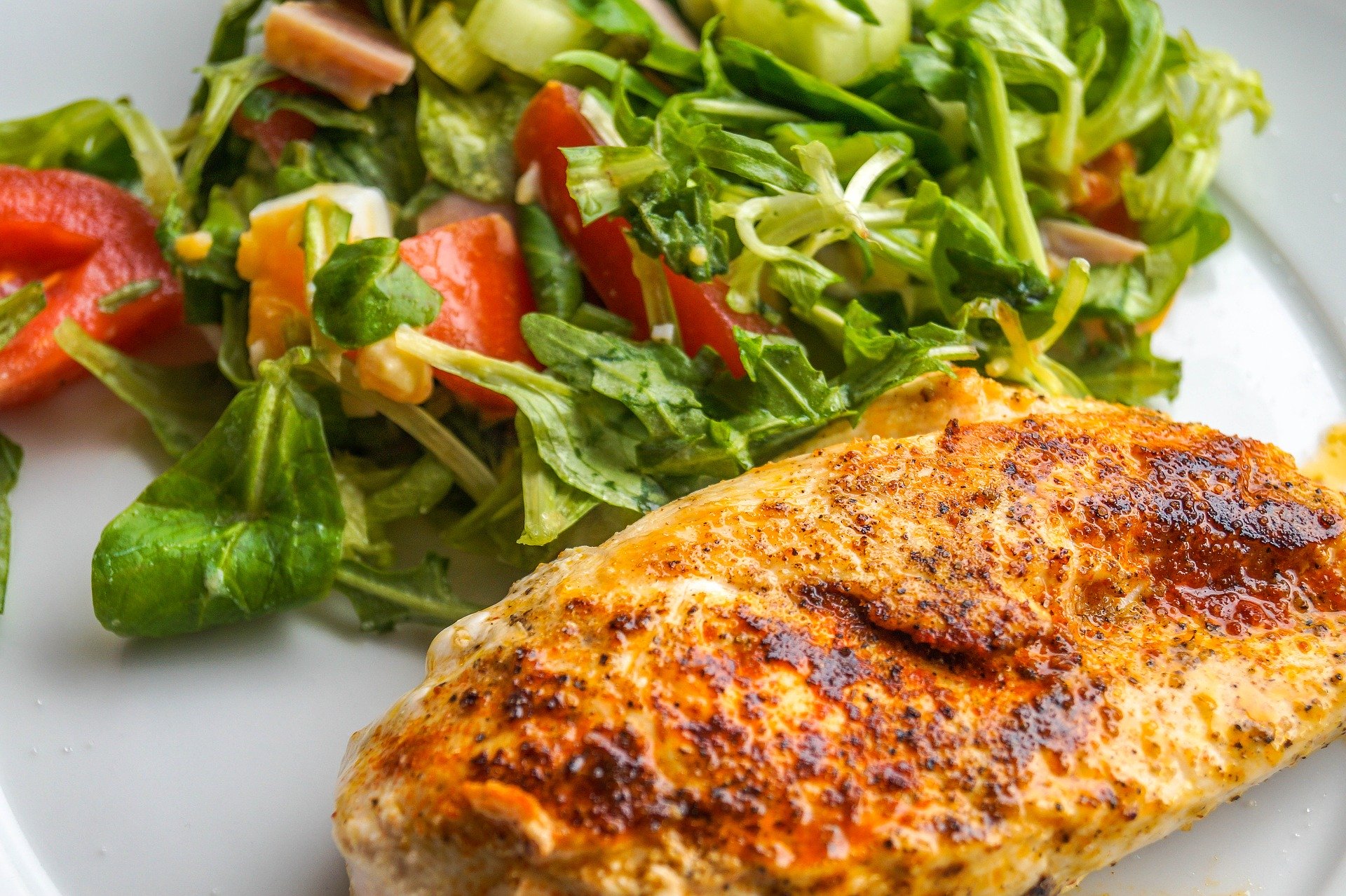 chicken breast filet and salad